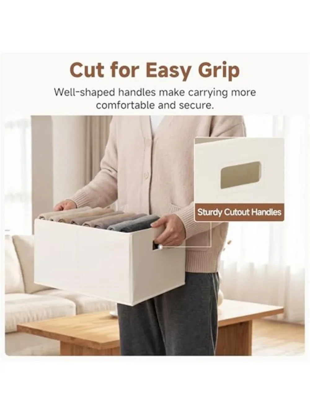 Fabric Storage Bins for Shelves, Large, 2-Pack Basket for Organizing Clothes